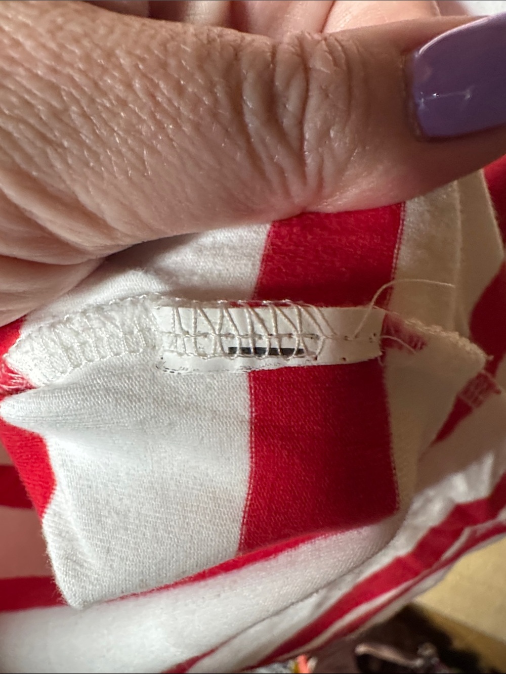 Zara Red White Striped Cropped Stretch Tee Size XL - Picture 4 of 5